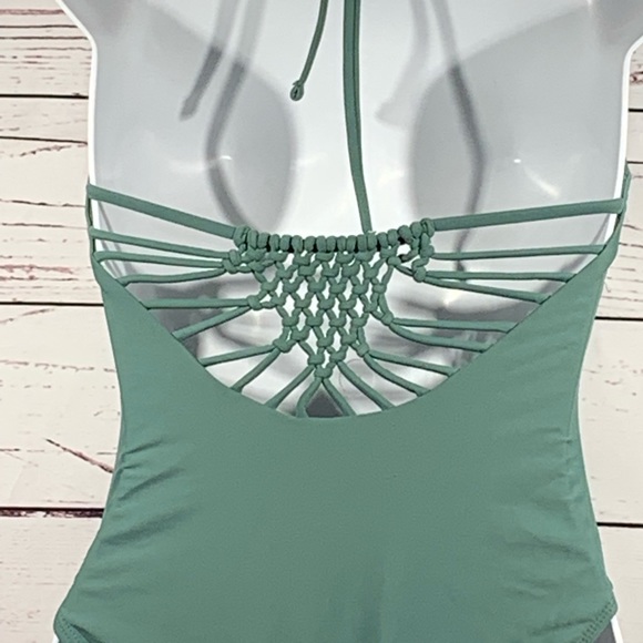 Xhilaration Pine Green Strappy One Piece Suit - Picture 5 of 5